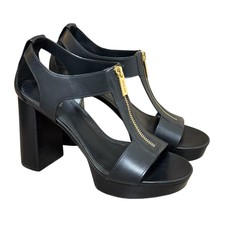 Michael Kors Berkley Black Leather Zip T-Stra...