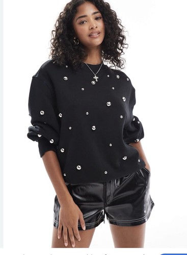 & OTHER STORIES  Studded Cotton Sweatshirt Size S
