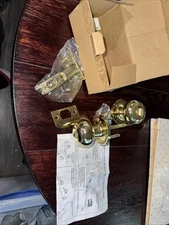 Probrico Brushed Gold Door Knobs (DL609PBBK) -