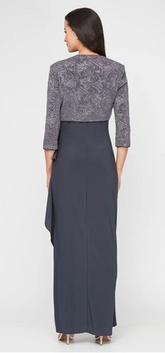 Abito Alex Evenings in maglia jacquard glitter e jersey opaco con giacca bolero 18 - Foto 2 di 12