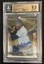 2015 Topps Strata Hank Aaron Auto Gold Parallel /25 BGS 9.5 10 #SA-HA Braves 