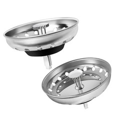 2 Pack Stainless Steel Kitchen Sink Strainer and Stopper Combo for 3-1/2" Drain
