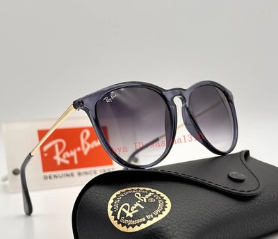 Ray-Ban RB4171 Erika Sunglasses Blue Frame Gray Lens UV400 Unisex Round 54mm