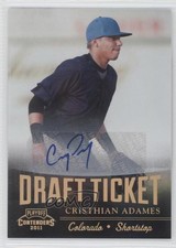 2011 Playoff Contenders Draft Tickets Signatures Cristhian Adames #DT55 Auto 2u8