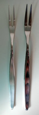WMF, 2 Fleischgabeln, 19,1 cm versilbert & 19,4 cm Cromargan, gleiches Muster