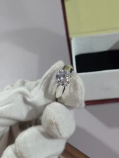 Solid 14k White Gold 1.50 CT Round Cut Real Moissanite Solitaire Engagement Ring