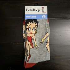 Betty Boop Women's Crew socks Size 9-13 Gray Single Pair NWT