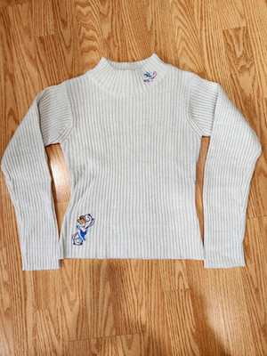 Disney Cinderella White Long Sleeved Turtle Neck Swearter Child 10/12 New!!!