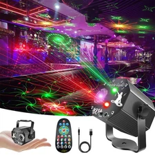 72 Patterns Projector Laser Party Light Sound Activated Christmas Decor & Remote