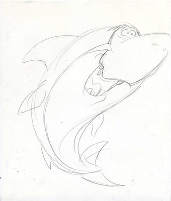 Original Character Drawing of Jabberjaw from Hanna Barbera (1990s/00s) Attribute