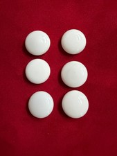 Vintage Opaque White Glass Cabochons 1" diameter. Lot of 6