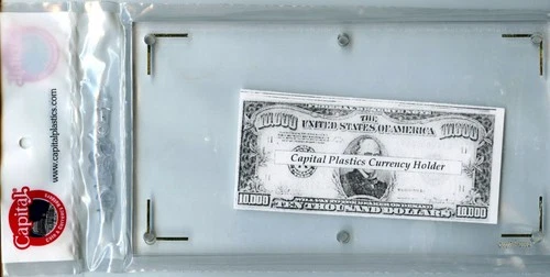 Capital Plastic "CH" Currency Holder 5" x 9" - Large size notes.