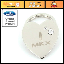 Heart Shape Keychain with 2 Clear Crystals - Stylish Accessory for Car Lovers