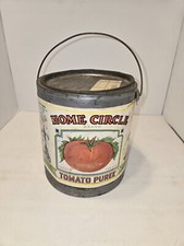 Antique Home Circle Tomato Puree Can Tin VGC