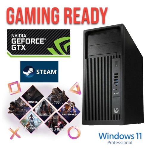 HP Gaming Workstation Desktop i7 32GB DDR4 RAM 4TB 256GBSSD GeForce GTX Win11 BT - Picture 1 of 10