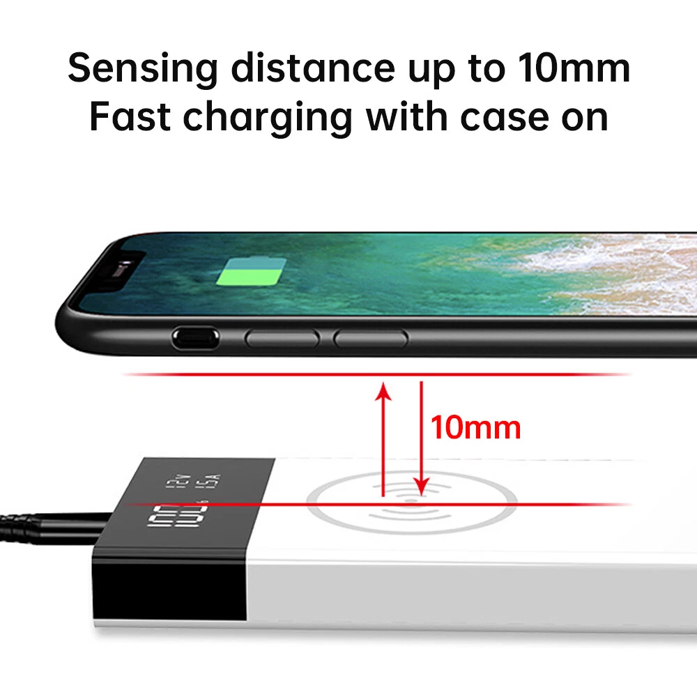 Power Bank Case 6*18650 Battery Charger Box DIY Shell Kit 15W Wireless Charging