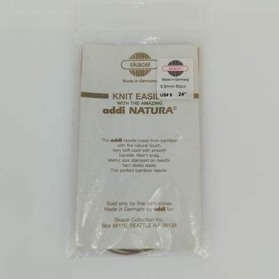Skacel Addi Natura Circular Knitting Needle 24'' Size 9 / 5.5mm Germany Brand New