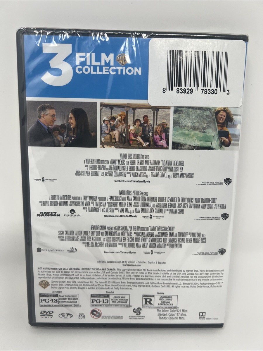 3 Film Collection: The Intern / Tammy / Blended (DVD) 883929614929