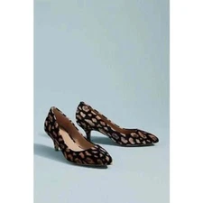 Anthropologie NWOT Abstract Velvet Kitten Heels in Size 6