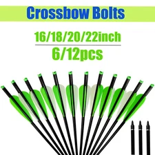 6/12X 16/18/20/22'' Crossbow Bolts Aluminum Shaft Arrows Bow Hunting Archery NEW