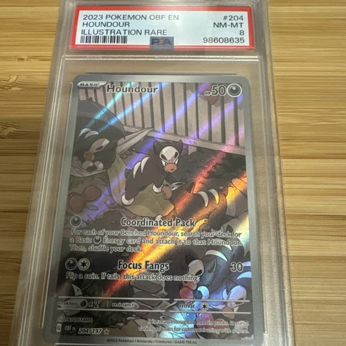 PSA 8 Houndour 204/197 Obsidian Flames Illustration Rare Pokemon + Articuno ace9