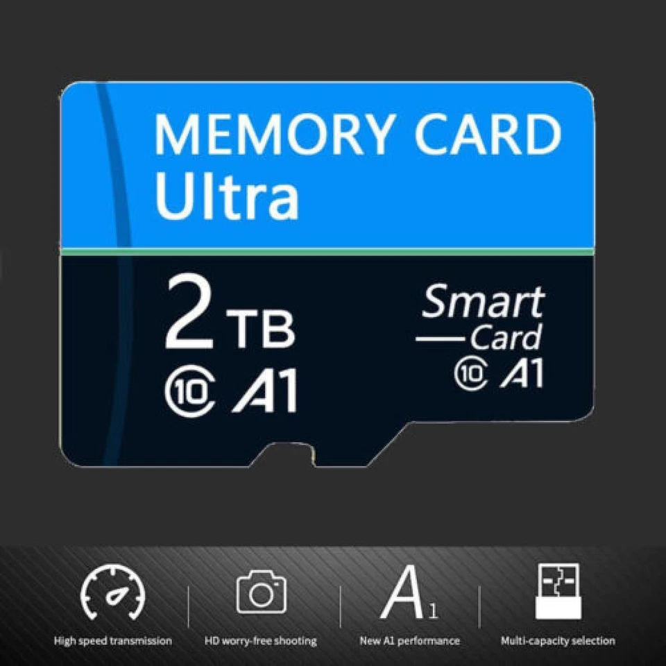 2TB Memory Micro Card High Speed S-D Card Flash Tf Me Phone Camera Universal New - Image 2 of 4