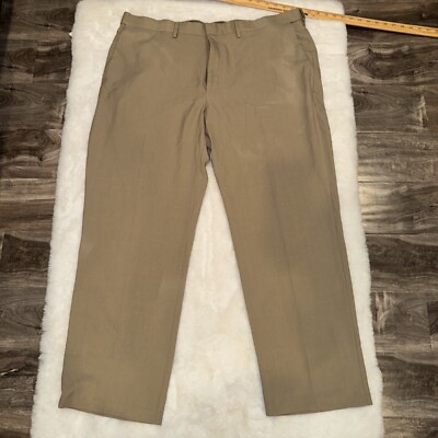 Haggar Mens 42x30 Tan Khaki Pockets Casual Classic Premium Comfort Dress  Pants | eBay