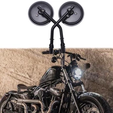 Motorcycle Round Rear View Mirrors For Harley Touring Sportster 883 1200 Softail