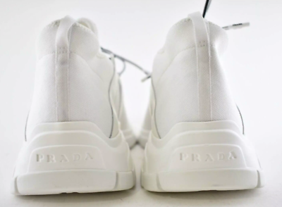Prada Mens XY Logo Sock White Black Knit Flat Trainer Sneaker UK