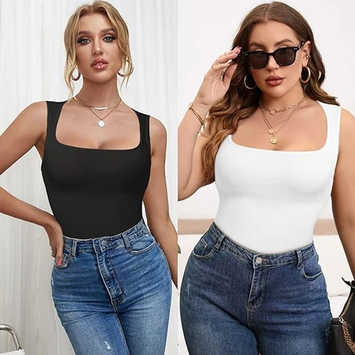 Women Seamless Slim Vest Tummy Control Body Shaper Compression Ribbed Tank Top - Picture 8 of 27