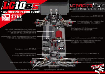 LC Racing 1/10 LC10B5 4WD Competition Spec Buggy Kit Slipper