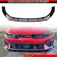 Black & Red Front Bumper Lip Splitter Chin Spoiler For KIA K5 GT GT-line 2025+