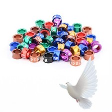 50 X Mixed Color Aluminum closed Bird Leg Ring -7MM ID Band for Parrots Pigeons