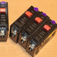 One Lot of 3 Bryant Westinghouse Red Handle BR120 1 Pole 20 Amp Breakers PP#s