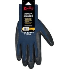 KINCO 1890 X-LARGE NAVY BLUE/GRAY POLYESTER KNIT SHELL  NITRILE PALM FAST SHIP