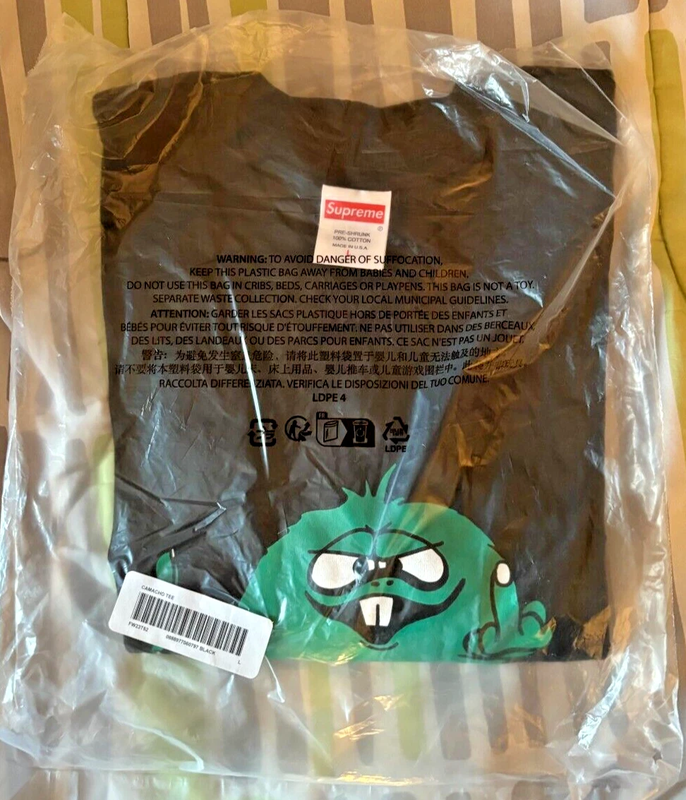T shirt noir Supreme Camacho flambant neuf taille L