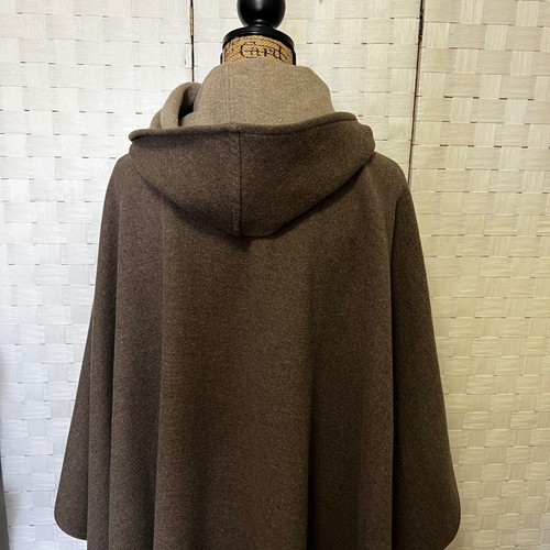 Poncho scialle lana Jimmy Hourihan Irlanda vintage con cappuccio made in Dublin - Foto 6 di 12