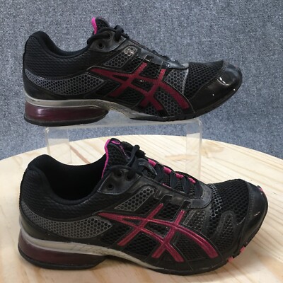 Asics Shoes Womens 7 Gel Plexus Athletic Lace Up Low Sneakers S168N Black Mesh