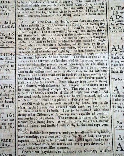 Periódico George Washington Ley del Congreso y Sequin Island ME Lighthouse 1795 - Imagen 6 de 8