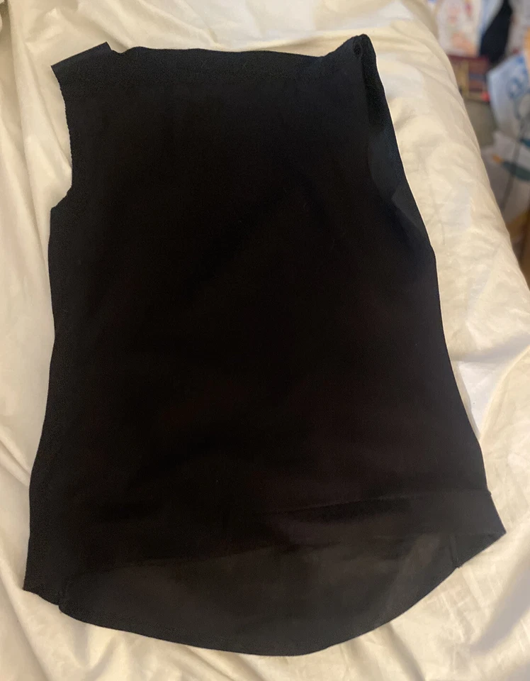 Rozae Rozae Nichols Camiseta de Tanque de Cuero Frontal en Negro XS ¡Perfecto! Foto 3 de 4