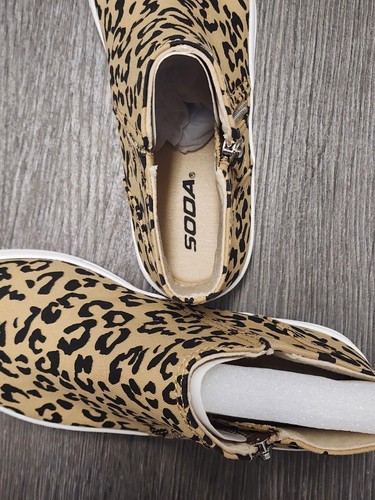 NEW Soda Route-G Women High Top Hidden Platform Shoes Bobcat Cheetah Leopard/8 - Picture 4 of 6