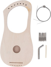 7 String DIY Basswood Lyre Harp Kit, with Tuning Wrench, Great for Learning Lyre