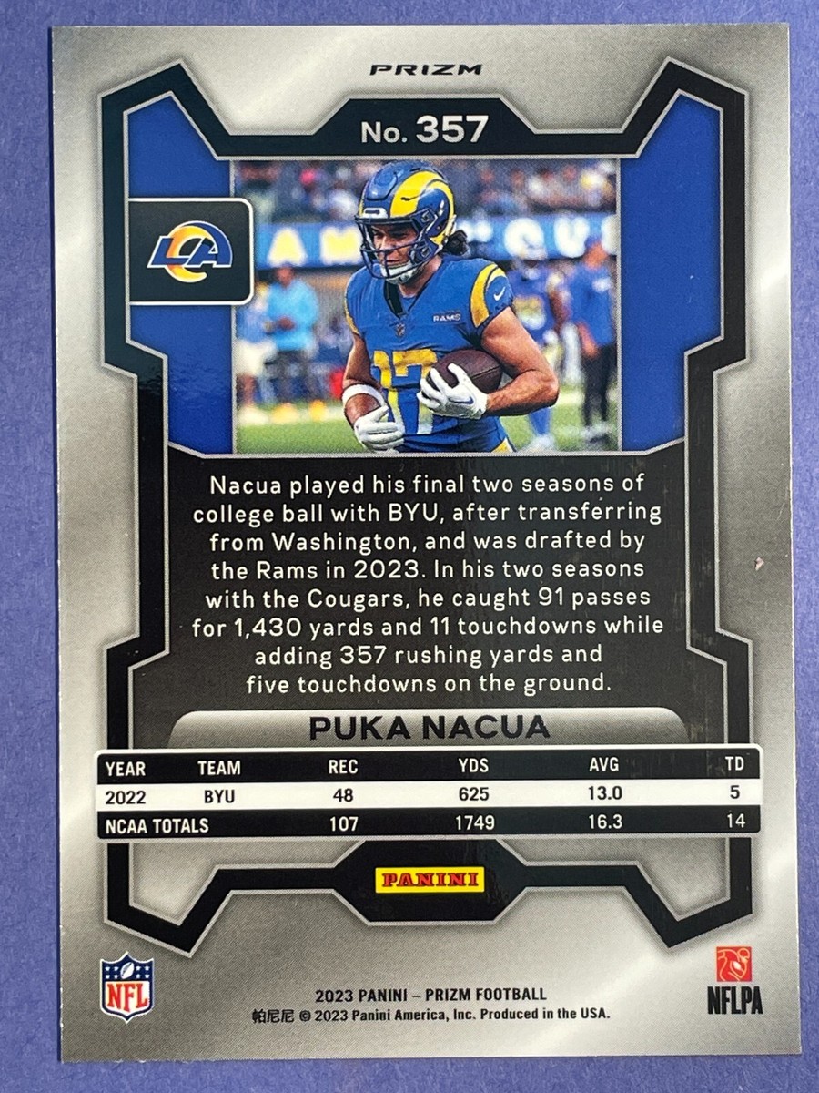 2023 PANINI PRIZM PUKA NACUA ORANGE LAZER FOOTBALL ROOKIE RC SP