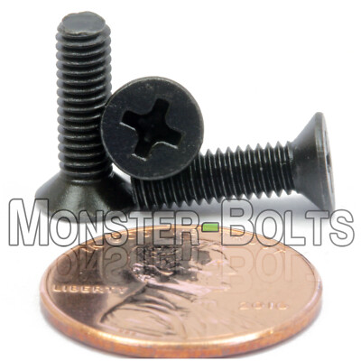 Bulk Qty 2,500 - M4 x 14mm DIN 965 Metric Phillips Flat Machine Screw Black Ox