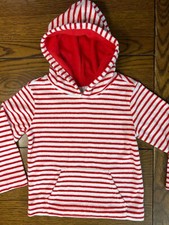 NWT Janie and Jack Chase The Sunset Red Stripped Terry Hooded Sweatshirt Size 3