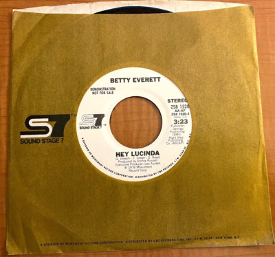 Betty Everett - Hey Lucinda  MONO/STEREO 45 SOUND STAGE 7 NORTHERN SOUL DJ NM