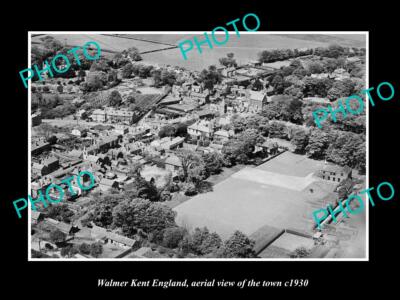 OLD 8x6 HISTORIC PHOTO OF WALMER KENT ENGLAND AERIAL VIEW OF TOWN c1930 2