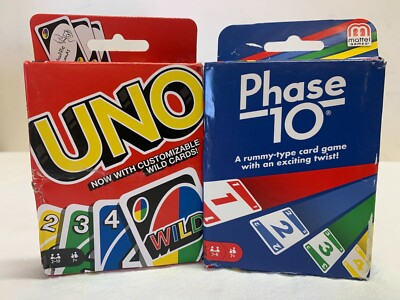 uno card games- phase 10 card game lot of 78206020016|
