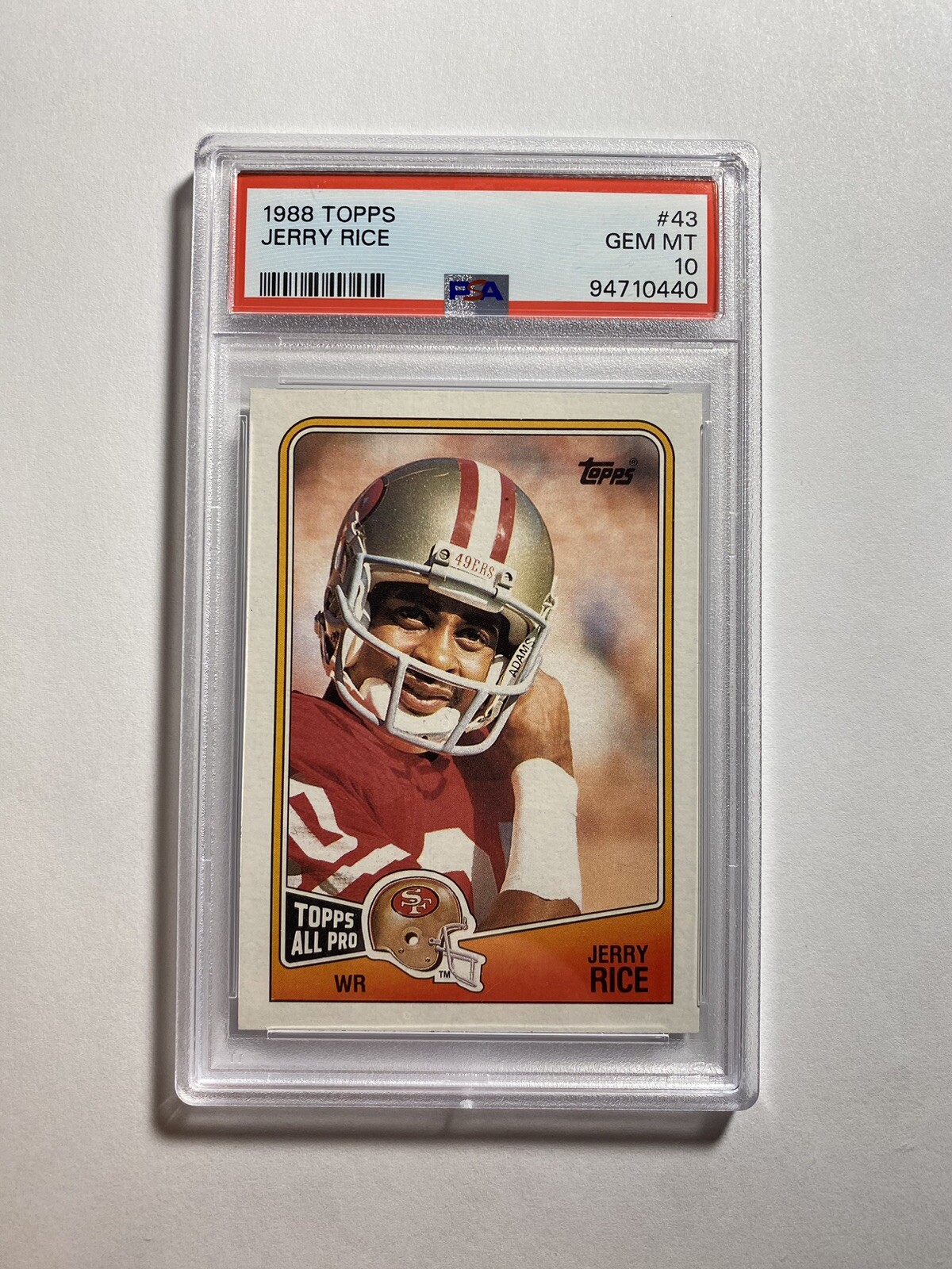 PSA 10 Gem Mint - 1988 Topps Jerry Rice #43 San Francisco 49ers