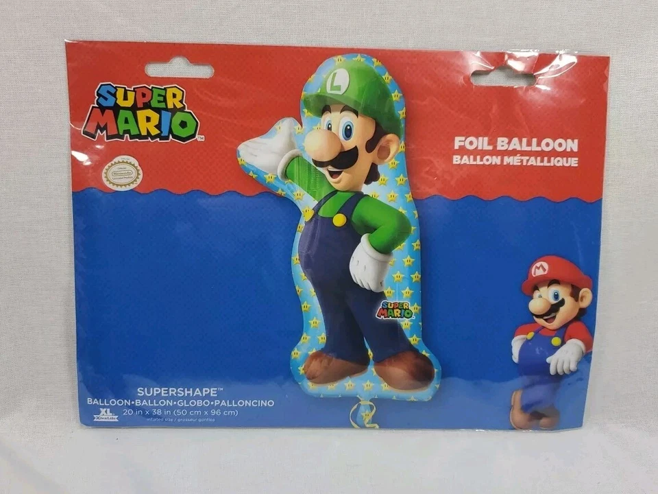 SUPER MARIO PARTY 8 Invitations & Envelopes Birthday Cards+ 1 Luigi Foil Balloon - Image 3 of 4